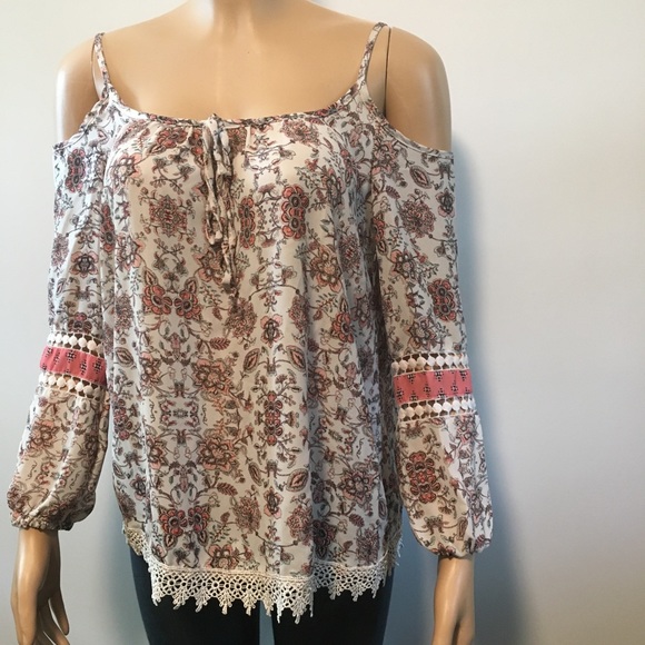 Penelope cold shoulder floral long sleeve size S - Picture 5 of 14